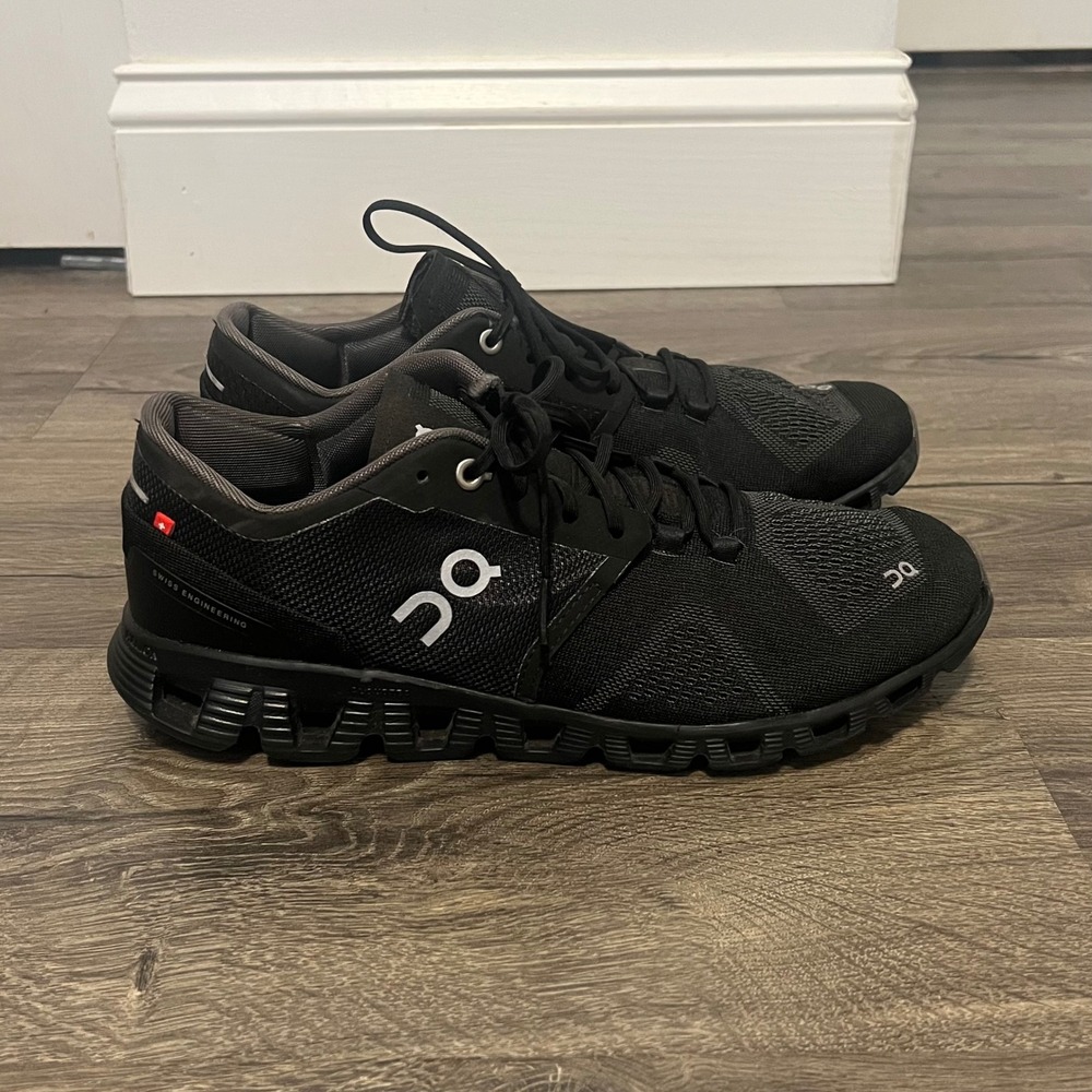 On Cloud X Mens Running Shoes Black Asphalt 40.99706 Size 9